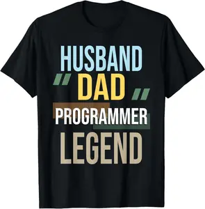 100% Cotton Husband Dad Programmer Legend Computer Science Coding Coder T-Shirt