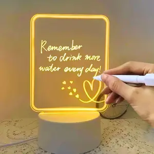 Modern USB Powered LED Message Board, Reusable Warm Light Plastic Writing Surface, Ideal for Bedroom Office Desk Party Decorations, LED Home Decor, LED Signs
