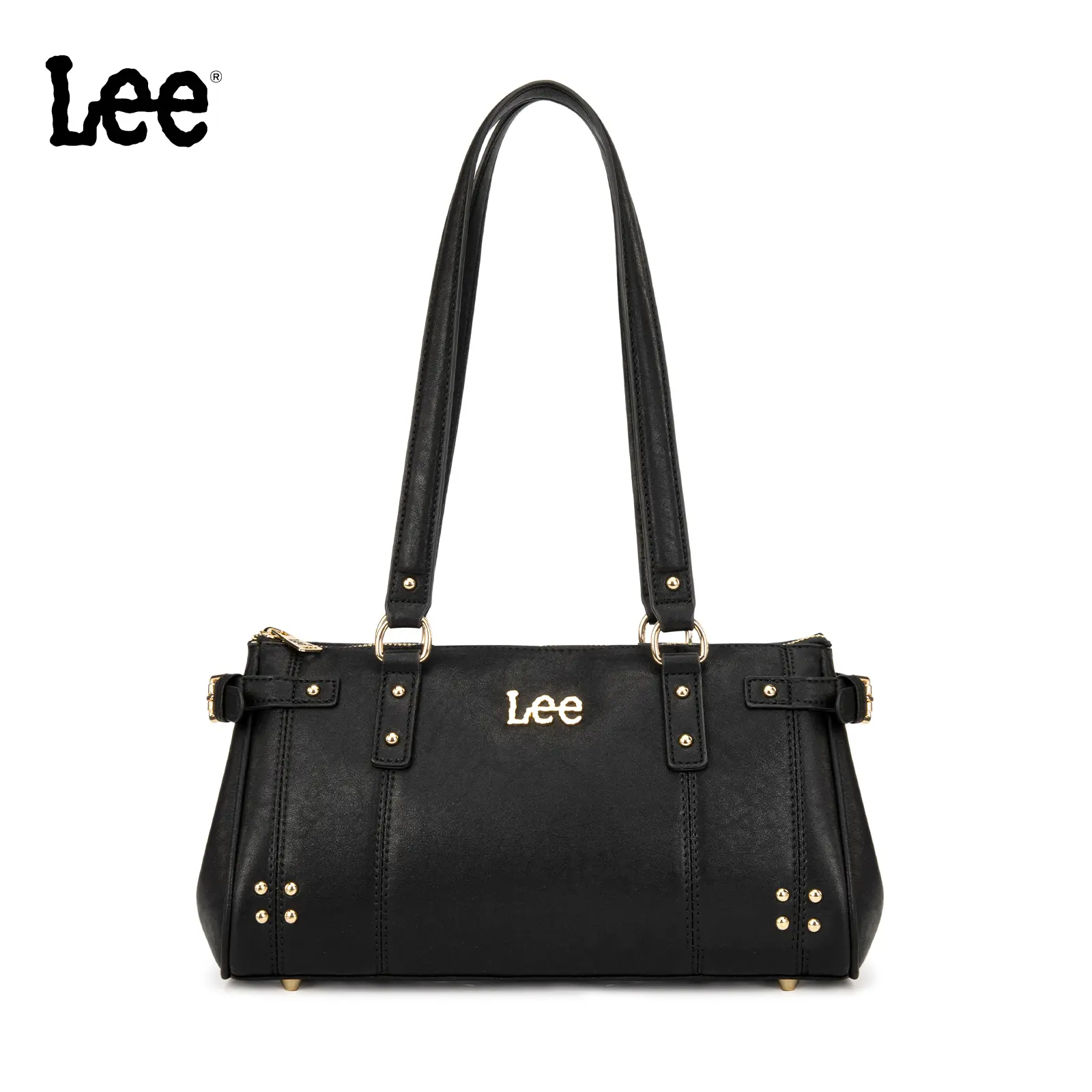 Lee Vintage Shoulder Bag for Women, Medium Studded Satchel Purse, Handbag with Multiple Compartments, Y2K Work ,Everyday Bag
