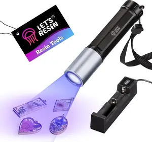 UV Light for Resin Curing, Portable Mini 365nm UV Flashlight Black Light, Faster Cure LED Waterproof UV Lamp Rechargeable for Resin Molds, Dry Stains, Bed Bug