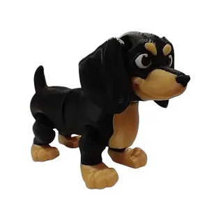 BS 208 Creations 3D Printed Articulating Dachshund Figurine - Modern Compact Animal Collectible, Home Decor Item, Decoration Ornament, Ornaments