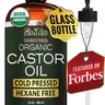 USDA Organic Castor Oil - Cold-Pressed, Hexane-Free, 100% Pure for Hair, Eyelashes, Skin & Body - Ella & Eden Glass Bottle 16 Oz & 32 Oz