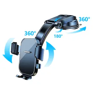Sucker Car Phone Holder Long Arm Suction Cup Car Phone Mount Stand Mobile Cell Silicone Gel Support for Car Center Console Phone Holder Hand Free Mount for iPhone 15 14 13 Pro Max Samsung