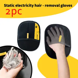 2-Pack Pet Hair Removal Glove for Cats & Dogs,  Strong Cleaning No Residue Value Set , Reusable Magic Brush Pet Hair Remover Tool for Laundry, Couch, Carpet, Car Seat, home essentials