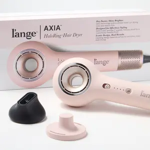L'ANGE HAIR - Axia HaloRing Hair Dryer - Ultra Lightweight 0.7 lbs, Fast Drying with Ionic Technology for Shiny Voluminous Blowout, Travel-Friendly Design with Memory Function & Magnetic Accessories - Storage