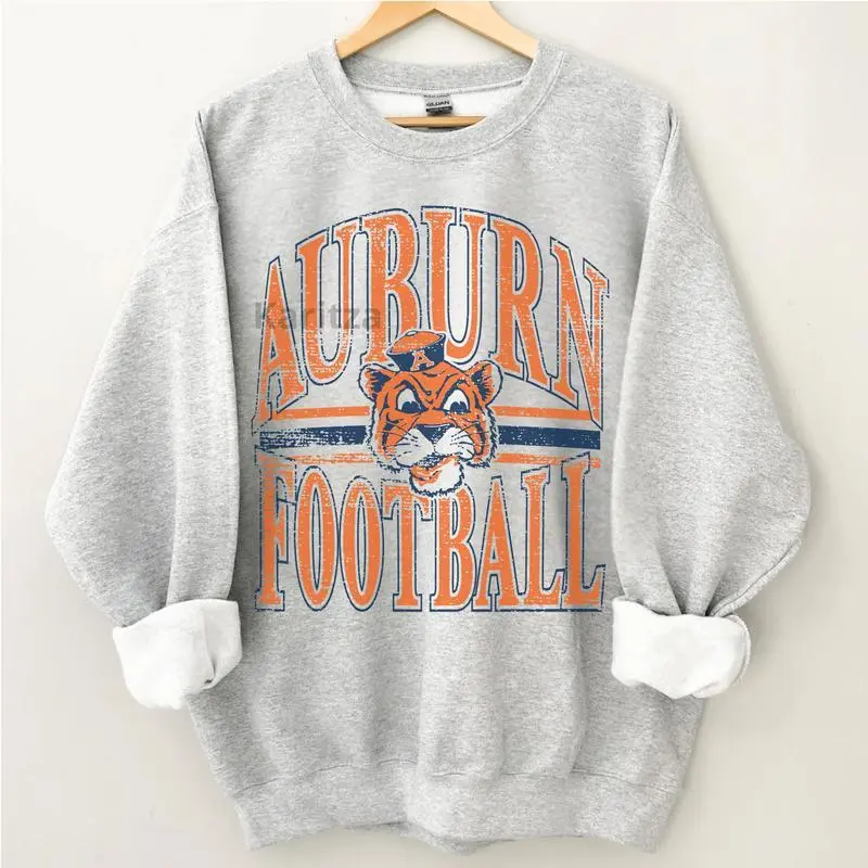 Vintage Auburn Football ASH GREY Sweatshirt, Hometown Game Day Pullover, Retro College Football Graphic, Gift for Fans