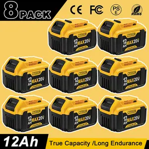 8 Packs/ 4 Packs Replacement FOR DEWALT 20V Max Battery: 12Ah Lithium-ion Batteries Compatible with Dewalt Battery DCB(208/200/206/205/204 ) DCF/DCG/DCS Series Dewalt Battery Cordless Power Heavy Duty Tools