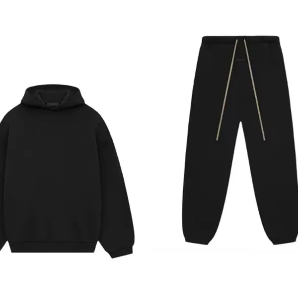 Black and white" set hoodie and pants have logo Set of clothes