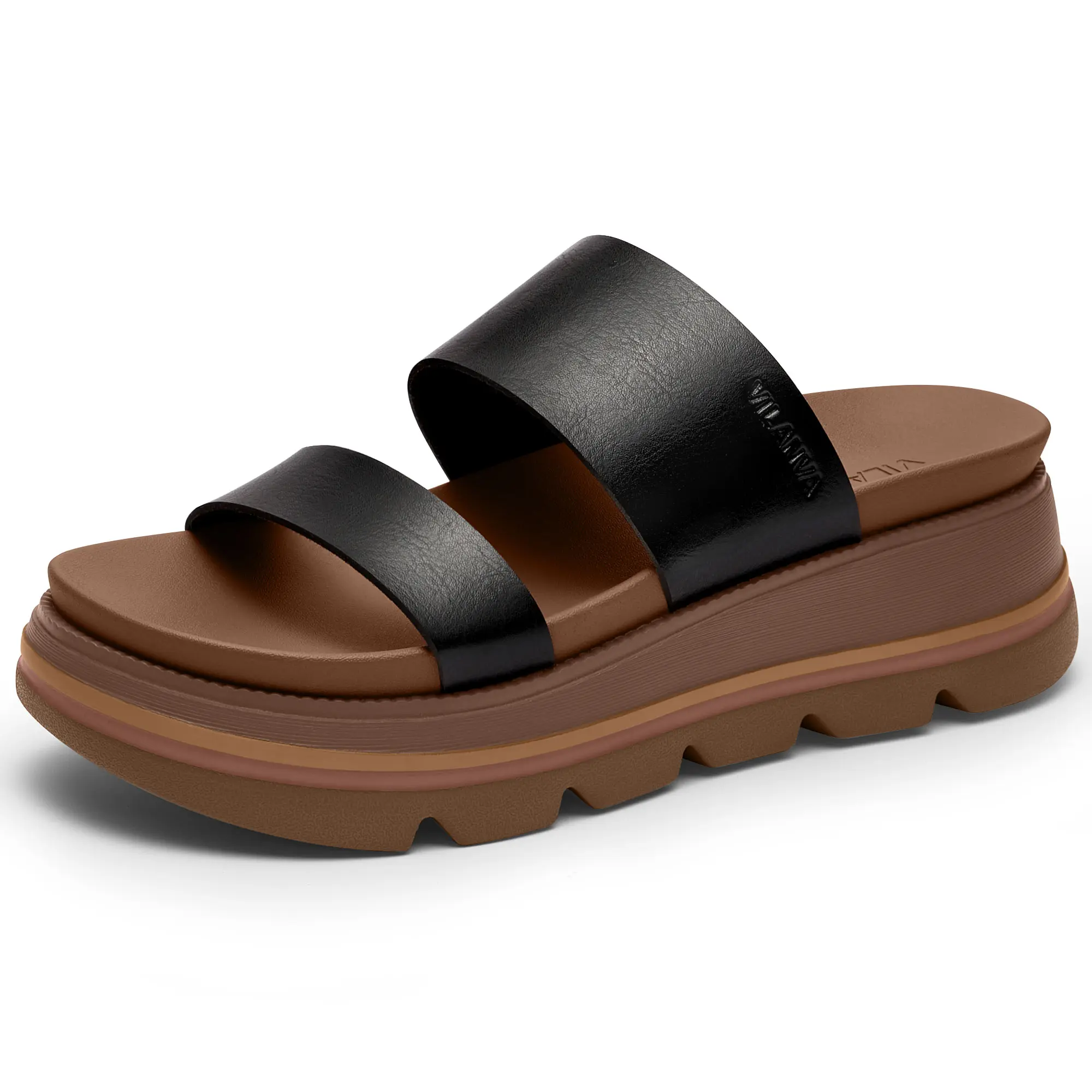 Vilanva Slip On Platform Sandals for Women, Cute Comfy Lightweight EVA Wedge Shoes with Arch Support for Beach and Summer, Wedge Sandals, Open Toed Sandals