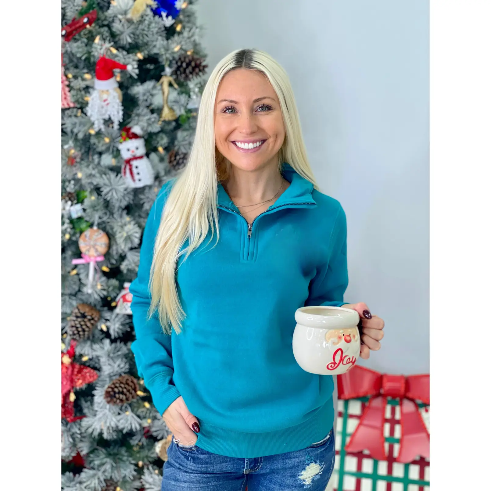 Teal Quarter Zip