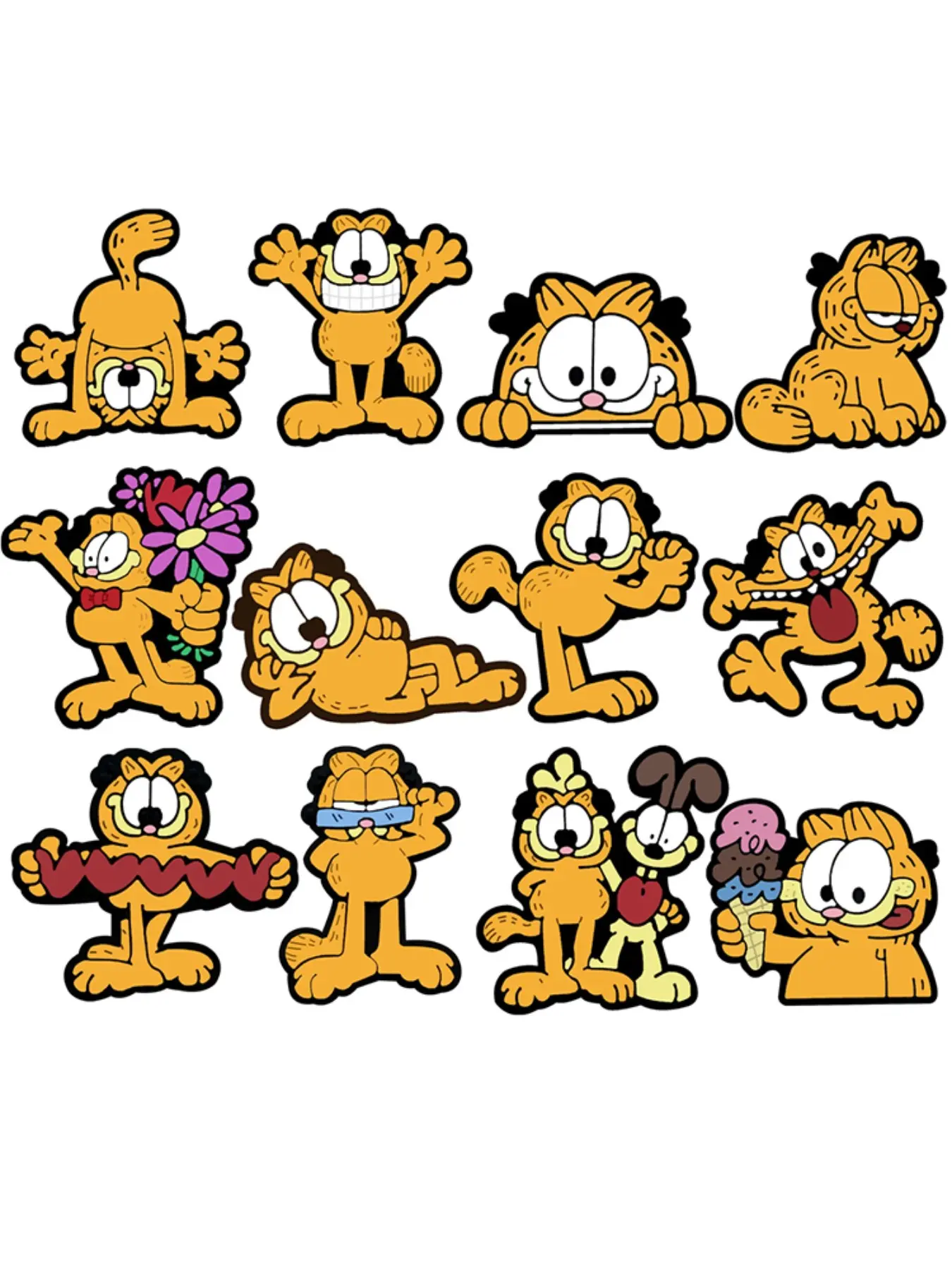 12 Pcs Cartoon Cat Shoe Charms For Bubble Slides Clogs Sandals Footwear,PVC Shoe Decorations Accessories Buckle For Christmas Birthday Gifts