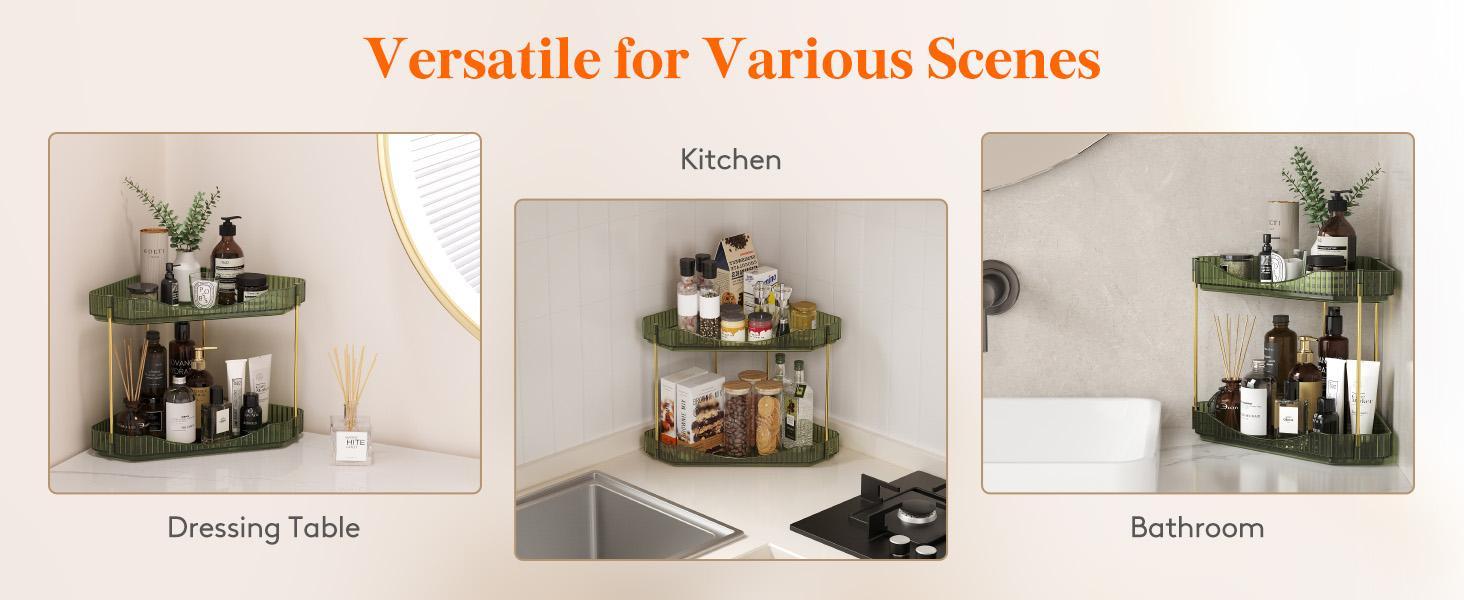 Lifewit Bathroom Counter Organizer Corner with Perfume Tray, Cosmetic Shelf, and Storage for Bedroom, Dresser, and Kitchen Home Goods Soap Mounted Lifewit Bathroom Counter Organizer Corner with Perfume Tray, Cosmetic Shelf, and Storage for Bedroom, Dresser, and Kitchen Home Goods Soap Mounted