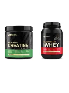 Creatine Powder 60 srv + Whey 2lb Optimum Nutrition Vanilla Ice Cream - Bundle