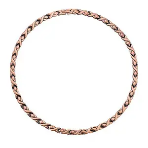 Nandudu Pure Copper Cuban Link Chain Necklace - 4500 Gauss Magnetic Therapy Modern Fashion Accessories for Men, Adjustable Choker, Aids Cervical Spondylosis & Arthritis, Promotes Sleep Health