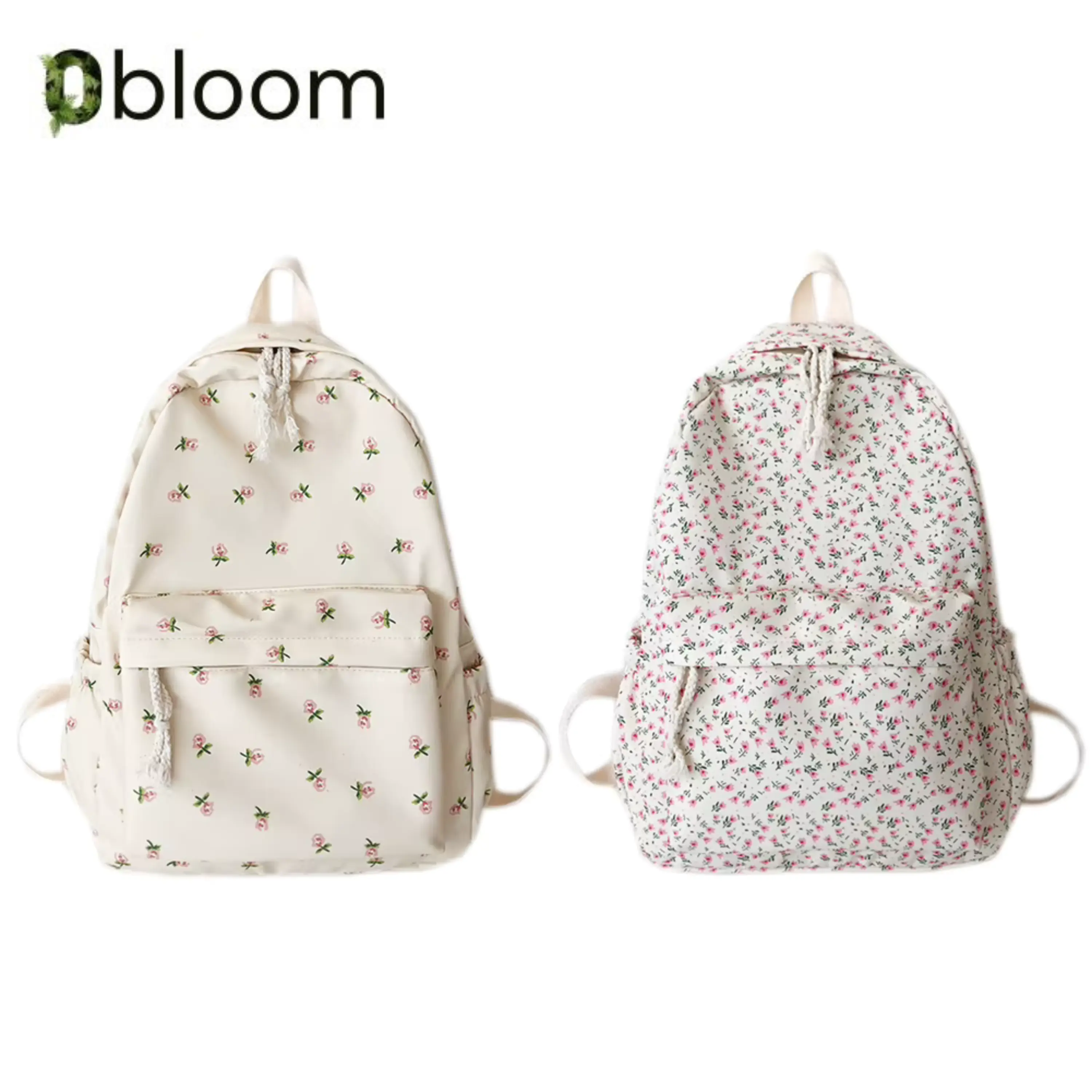 Floral White Backpack for Girls backpack