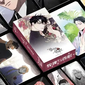 50 Pcs/Set Korean Manhwa Roses and Champagne Laser Lomo Card Caesar,Lee Won Comic Characters 3 Inches Photocard Cosplay Gift