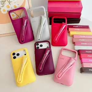 [Fullbox & Gift] Rhode Case With Box and Lip Gloss Set Silicone Case for iPhone 17 16 15 14 13 12 11 Pro Max Plus Lipstick Toast Espresso Ribbon Cover