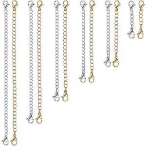 12 count Necklace Extenders - Stainless Steel Necklace Extension Chain for , Bracelets & Anklets (6  & 6 , 1"-6" Lengths)