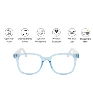 Bluetooth Auto Color Change Smart Glasses with Photochromic Lenses Anti-blue Light & Wireless Audio for Sports and Daily Use