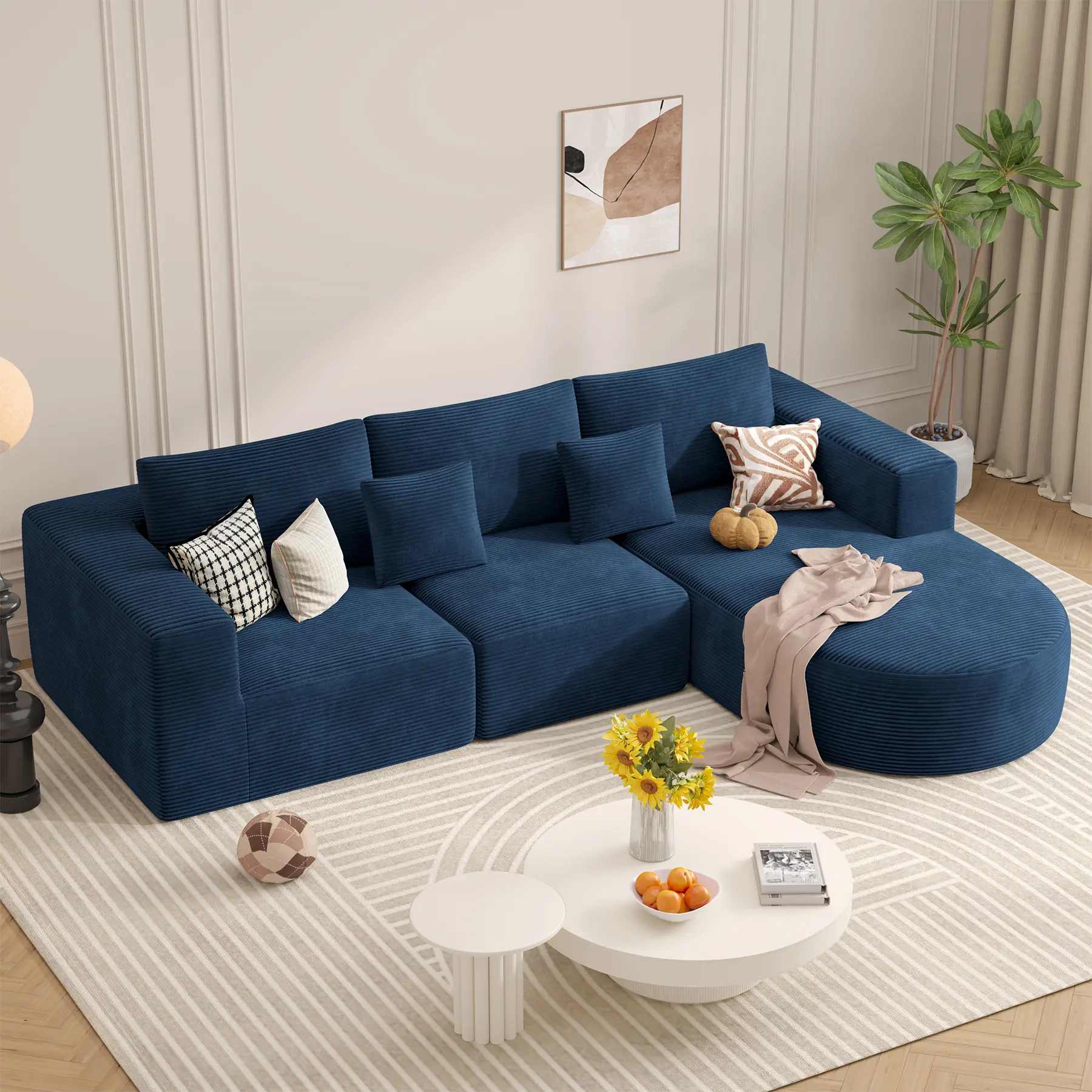 Blue - Right-side recliner 