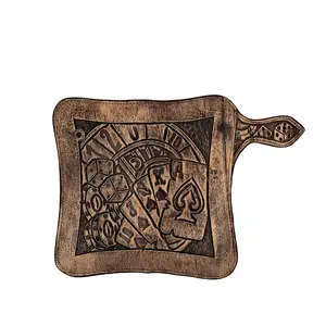 Men's Hand-Tooled Western Wallet - Royal Flush Rustic