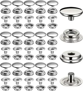 240 Pieces Stainless Steel Snap Fastener, Betterjonny 15Mm Heavy Duty Snap Button Press Stud Cap for Jeans Fabric Jackets Clothes Bag Leather DIY Craft BetterJonny