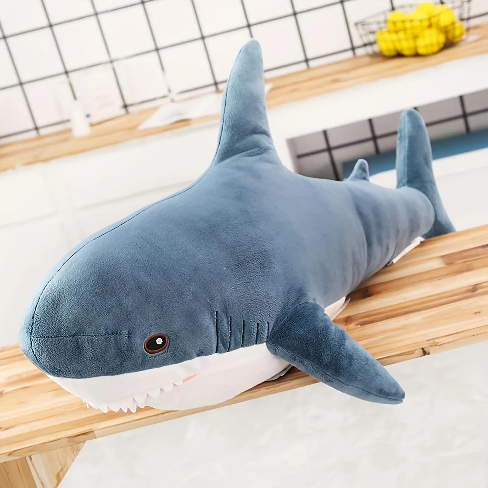 Cartoon Shark Design Plush Toy, Cute Stuffed Shark Plush Toy, Soft Stuffed Animal, Soft and Comfy Plush Toys for Kids and Adults, Soft Cuddly Gift, Cute Gifts for Children
