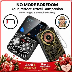 MIRO【V99】Wireless Power Bank Handheld game console Features over 1,500 classic games a 3-in-1 gaming console and a neck-strap charging cable supports 15W MagSafe 20W PD and 60W fast charging Compact for PhonesIdeal for Travel Fun Daily Use Thoughtful Gift