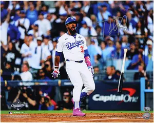 Teoscar Hernandez Los Angeles Dodgers Autographed 2025 MLB World Series Champions 16" x 20" Photograph - Fanatics Authentic Certified