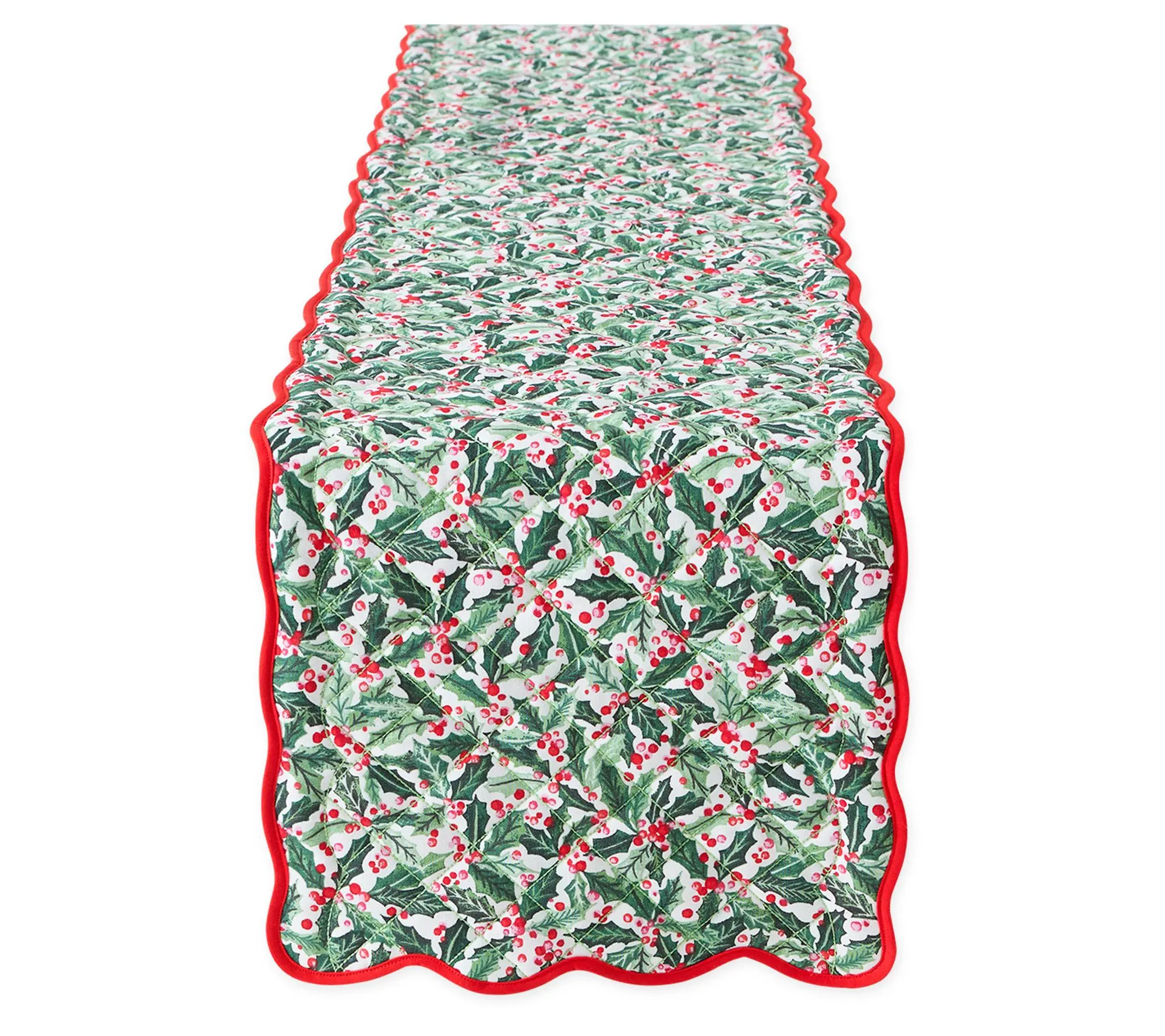 Design Imports Holly Jolly Quilted Table Runner