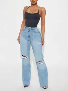 London High Rise Straight Leg Jean - Medium Wash