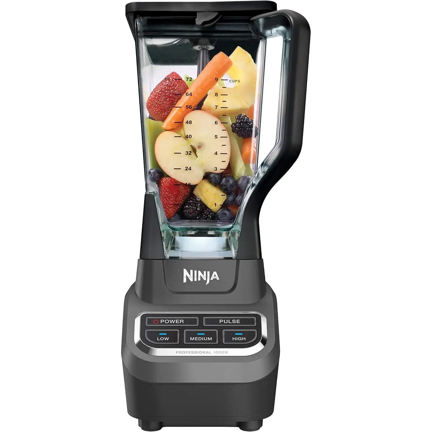 Ninja BL610 Professional 72 Oz Countertop 1000-Watt Base and Total Crushing Technology for-Smoothies, Ice and Frozen Fruit, Black, Blender + Pitcher