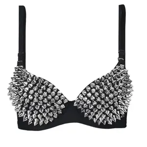 apply forNew Sexy Lingerie Underwear Bras for Women Steampunk Spike Studs Bra Top Wireless Bra Fashion Party Club Tops Female Underwear