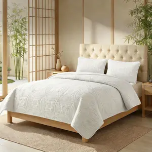 Comforter Set - Cozy, Lightweight with 1 Comforter + 1/2 Pillowcase (No Filling), Skin-Friendly Bedding for Bedroom & Guest Room - Solid Color, Machine Washable with Ultrasonic Embossing Design Home Decor