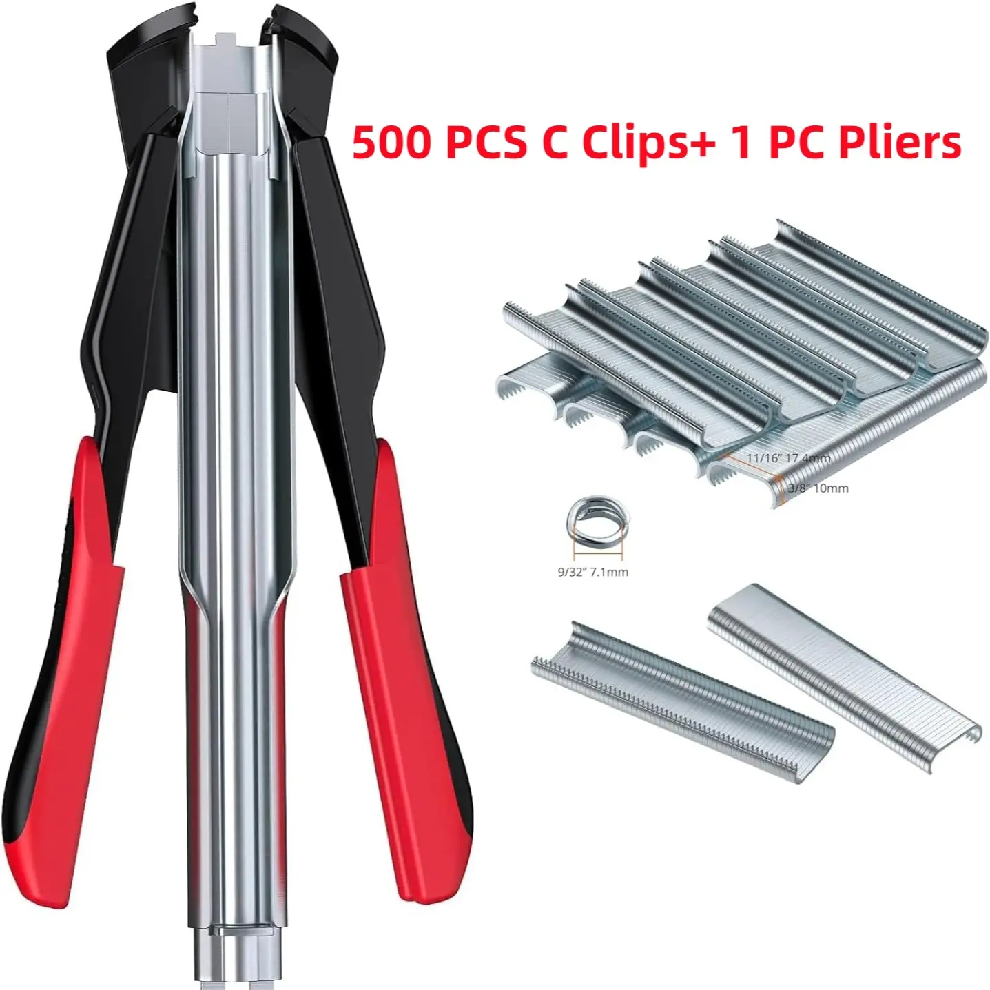 500 PCS C Clips+ 1 PC Pliers
