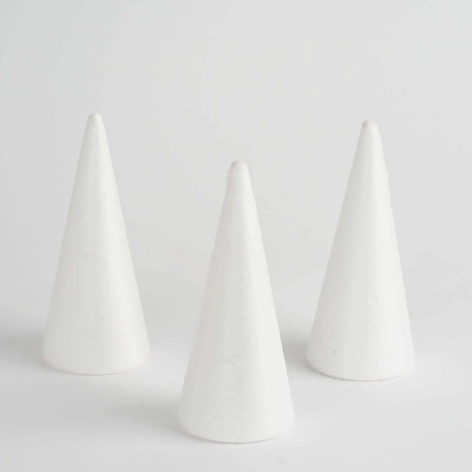 White Styrofoam Cone Packaged Set - 24 Pack, 6 Inches Cone Shape DIY Craft Supplies for Birthday DIY Projects