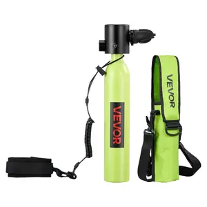 Fathersdaygift 0.5L Reusable Aluminum High-Pressure Mini Scuba Tank - Diving Cylinder with Burst Valve, Shoulder Carry Strap, Storage Bag, Lanyard, 10-Minute Underwater Breathing Support for Snorkeling, Emergency Rescuedealsforyoudays