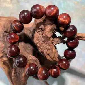 Wealth & strength nature red tiger’s eye 14mm bracelet. male and female couple