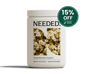 NEEDED. Sleep & Relaxation Support - Powder Blend - 30 Servings (30-Day Supply) - Chamomile & Magnesium Botanical Formula - Natural Melatonin-Free Sleep Aid - Calm Restful Nights - Non-Habit Forming - Stress & Anxiety Relief