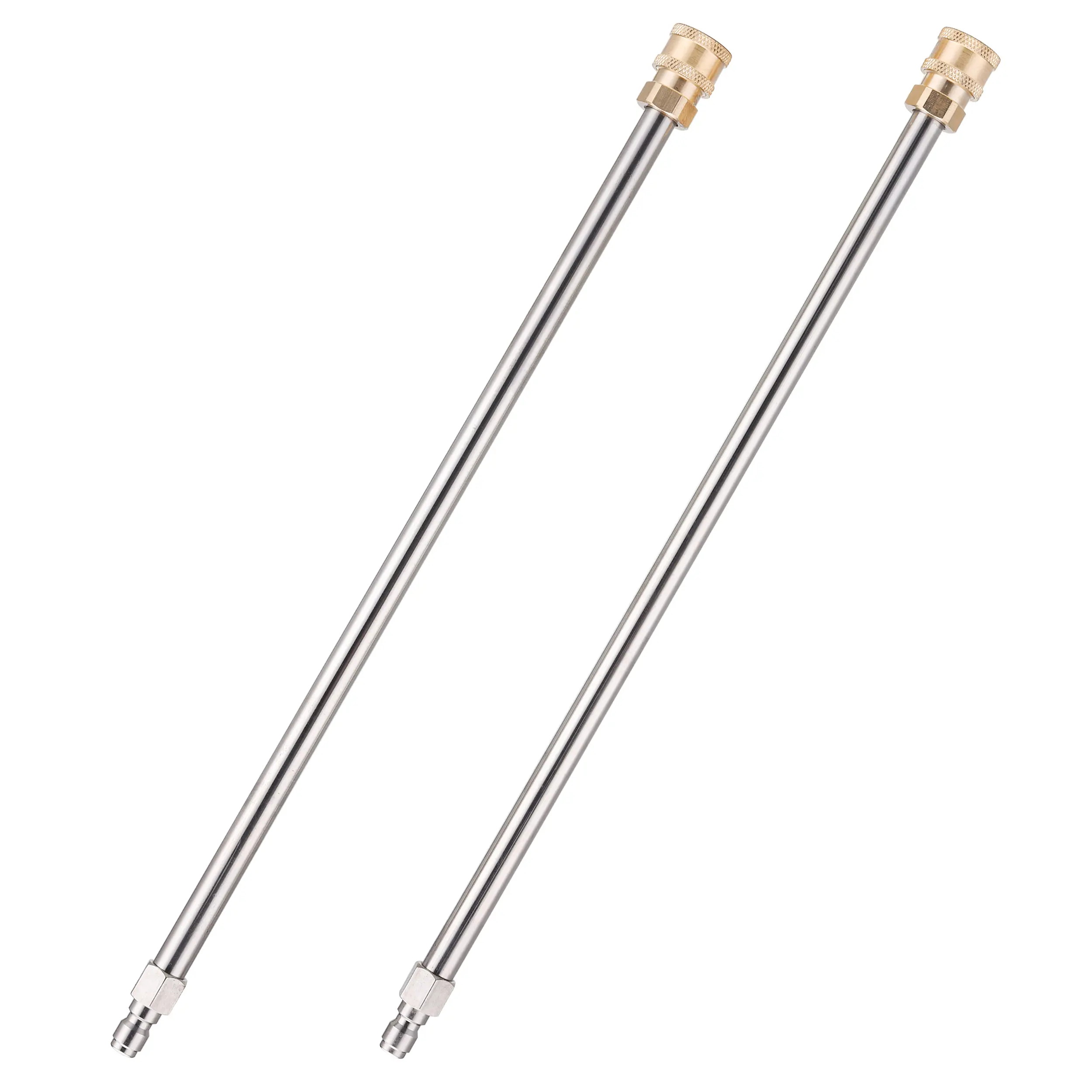 JOEJET 2-Count Pressure Washer Extension Wand, 17 in Stainless Steel, 1/4 in Quick Connect Leakproof Fittings, 4000 PSI, for Cars & Walls, Driveway Cleaning