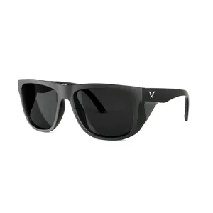 A Phase Z87+ Matte Black Sunglasses - ANSI Z87+ Rated, 99.9% U.V. Protection, Medium to Large Fit, Dielectric & Induction Rated Side Shields