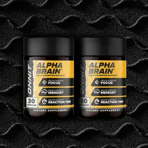 ONNIT Alpha Brain - 2 x 30ct (One Month Supply) - Premium Nootropic Brain Supplement for Men & Women - Caffeine-Free Focus Capsules for Concentration & Memory Support - Cat's Claw, Bacopa, Oat Straw