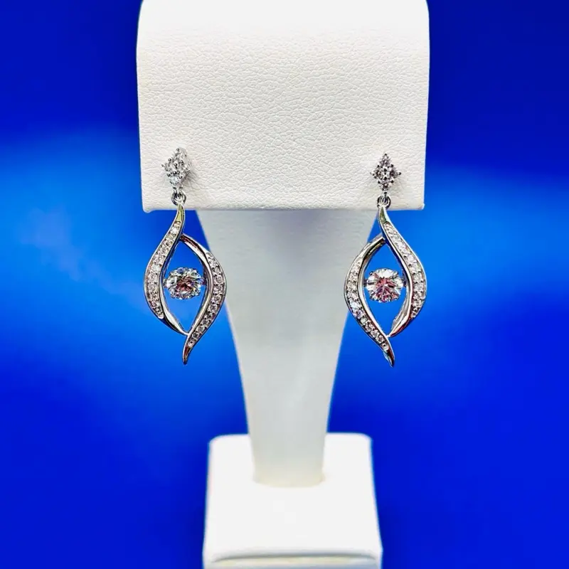 Twinkles Sterling Silver & Swarovski Crystal Dancing Stone Dangle Earrings