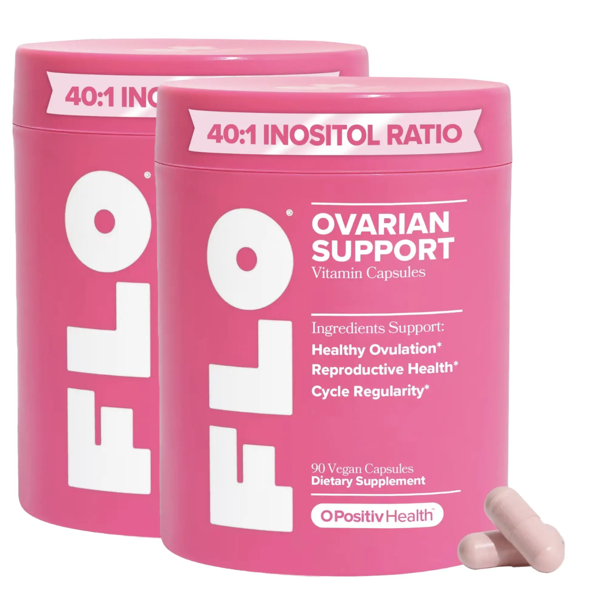 Hormone Balance & Cycle Support Vitamins by FLO: Supplement for Women with Myo-Inositol & D-Chiro-Inositol (40:1 Ratio), DIM, and Folic Acid