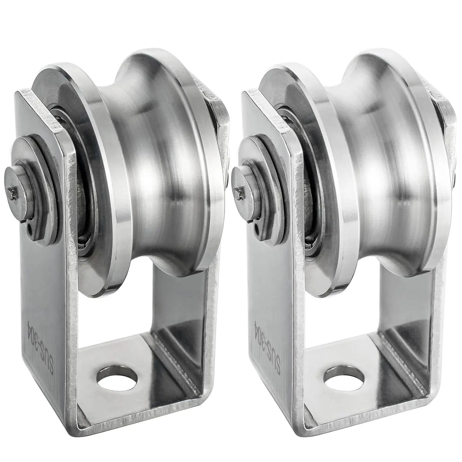 Pulley Wheel Stainless Steel, Bearing Inside, Rope Pulley for Pulley System, 2 Pack