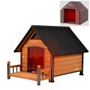Aivituvin Insulated Dog House AIR80/81/87-IN, 32.9"L / 37.4"L, Metal Frame, Warm Liner