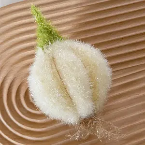 [3-piece set] Korean-style kitchen dishcloth, simulated garlic head cleaning cloth, hand-crocheted cleaning cloth, everyday dishwashing towel