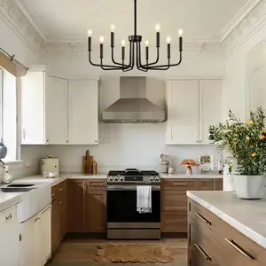 Modern Farmhouse Black Pendant Light Fixture Crafted From Ironwork Material Suitable For Restaurants Living Rooms, and other spaces. Bulbs Not Included Compatible With E26 Light Sources Allowing You To Customize Lighting To Meet Various Needs Best Sellers