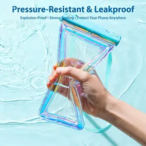 Holographic Waterproof Phone Bag for Summer Adventures, Floating Design, Touchscreen Compatible, Leak-Proof, Adjustable Strap, Dry Bag, 3 Colors