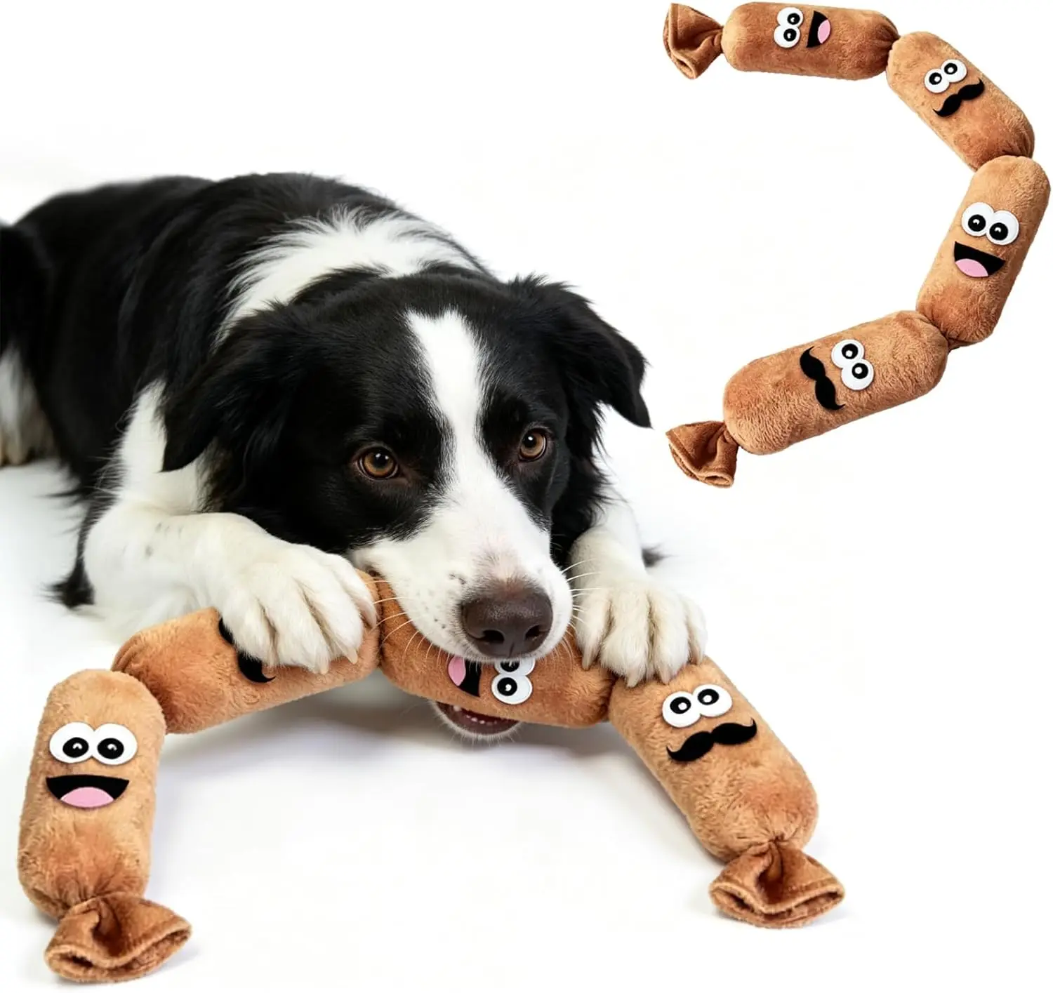 Squeaky Dog Toys, Interactive Plush Sausage Dog Chew Toys for Puppy Teething, Durable Stuffed Squeak Toys for Small Medium Large Dogs, Pet Toys for Boredom and Anxiety Relief